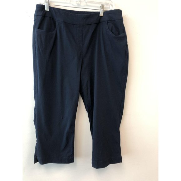 Slim- Sation Size 16 Navy Blue Golf Capris Pants - Picture 1 of 4